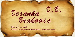 Desanka Braković vizit kartica
